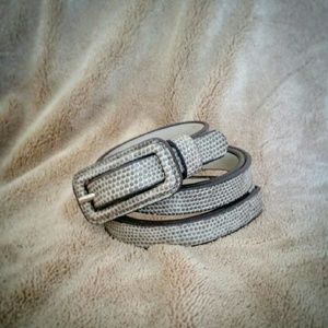Taupe Snakeskin Skinny Belt by The Limited