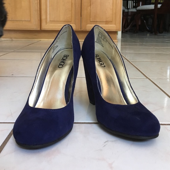 Navy Blue Suede Pumps