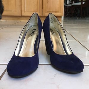Navy Blue Suede Pumps