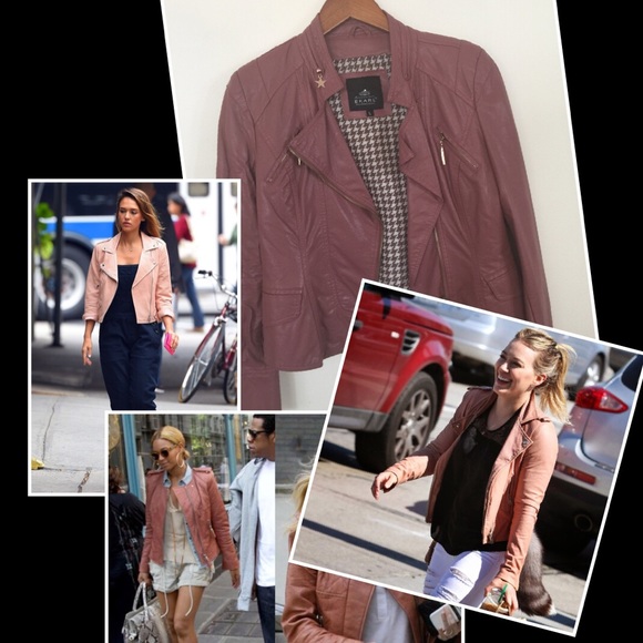 Jackets & Blazers - Pink vegan leather jacket style icon