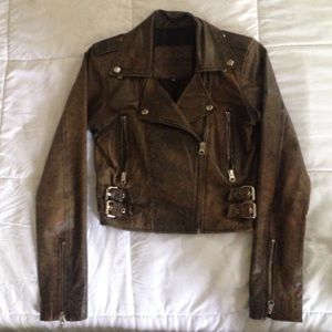 XS Lambskin Brown Motorcycle Jacket