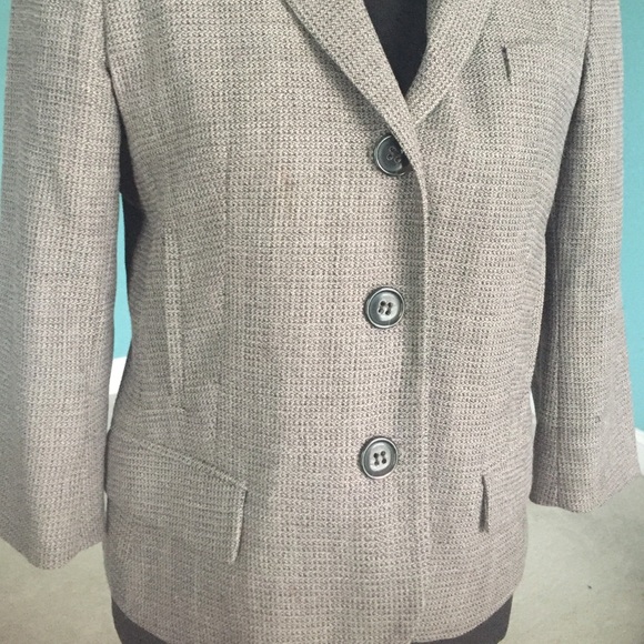 Taupe brown tweed vintage blazer - Picture 2 of 4