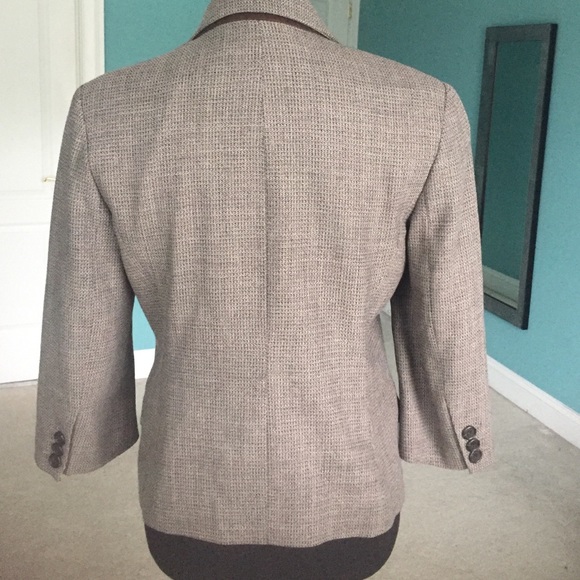 Taupe brown tweed vintage blazer - Picture 3 of 4