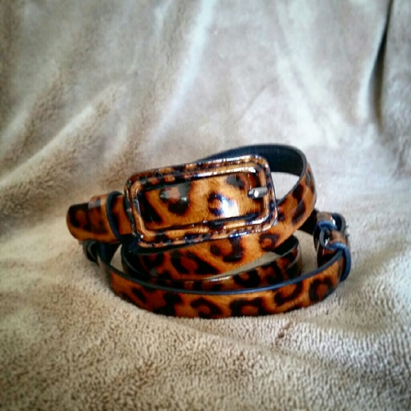 Leopard Print Skinny Belt