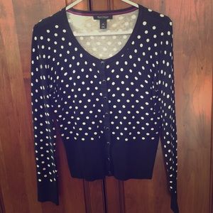 White House black market polka dot sweater