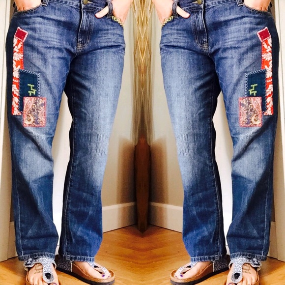 cabi patchwork jeans