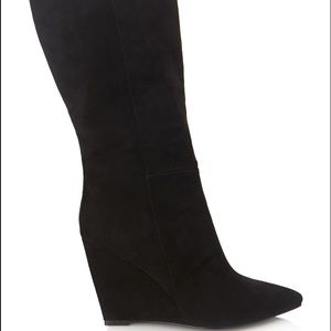 Faux Suede Black F21 Wedge Boot