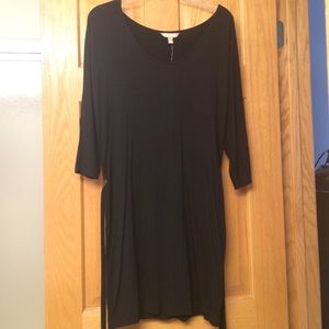 Black shift dress with belt