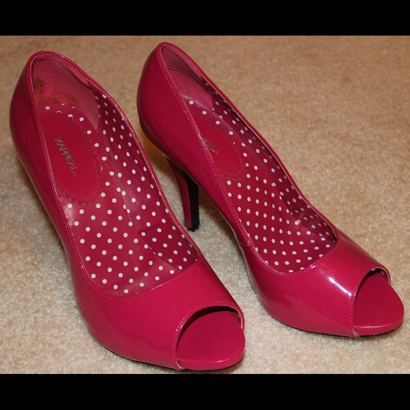Hot pink high heels