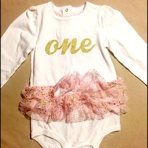 Koala Kids Pink & Gold First Birthday - Onesie