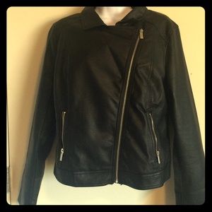 Faux leather biker jacket