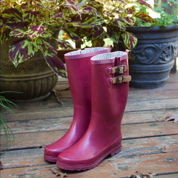 Chooka Top Solid Rainboot, Crimson