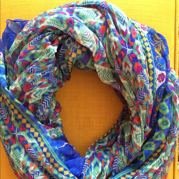Multi-color chiffon scarf