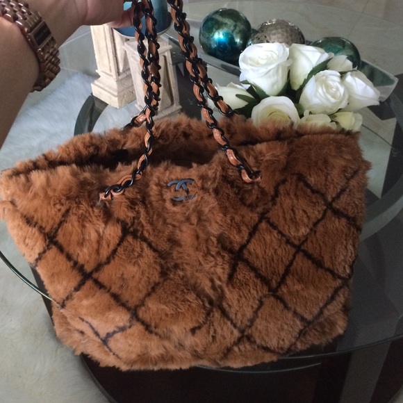 Chanel brown rabbit fur ONE DAY SALE ONLY!!!