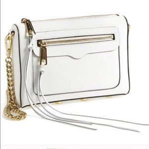 Rebecca Minkoff Avery Crossbody, White w/ gold