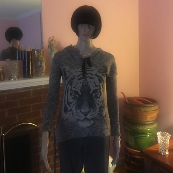 SOLD!!! Gray & Beige Tiger Sweater