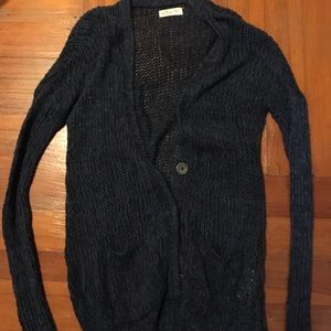 Hollister Navy Knit Cardigan