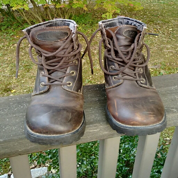 Skechers Brown Distressed Combat Style Boots 9