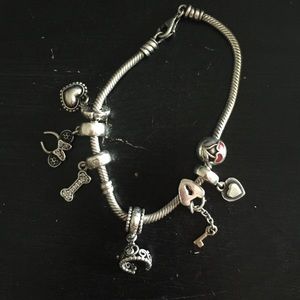 Pandora bracelet with charms