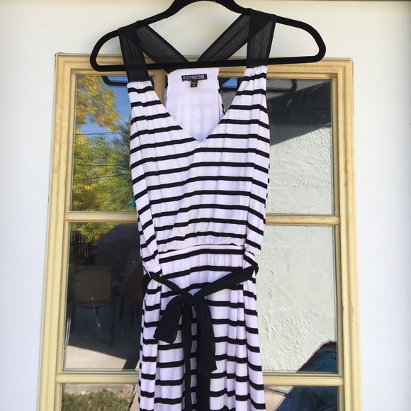 Express black striped maxi dress