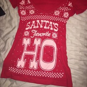 Christmas top from Spencer's - Santa's Favorite Ho