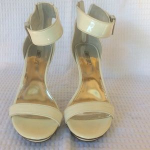 Jennifer Lopez White Ankle Strap Heels