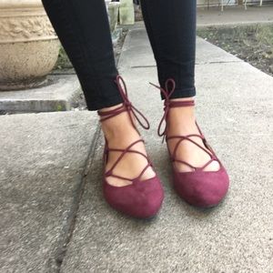 Lace up flats