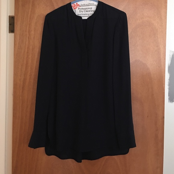 Vince Navy Silk Blouse