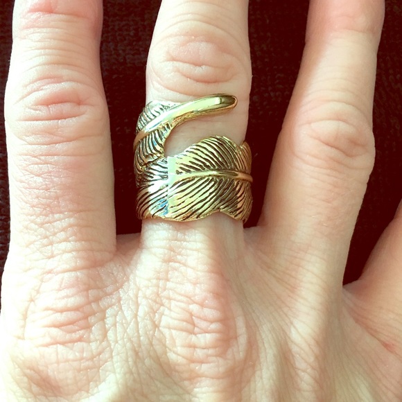 Gold leaf oversized ring