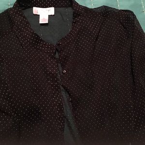 Ann taylor polka dot button down sheer