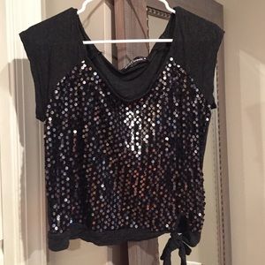 Black sequin tank top