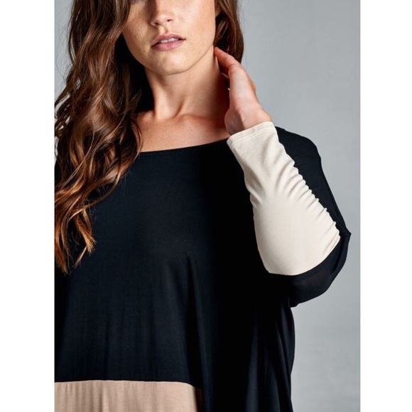 🚨1 HR SALE🚨VINA color block tunic - MOCHA/BLACK - Picture 3 of 3