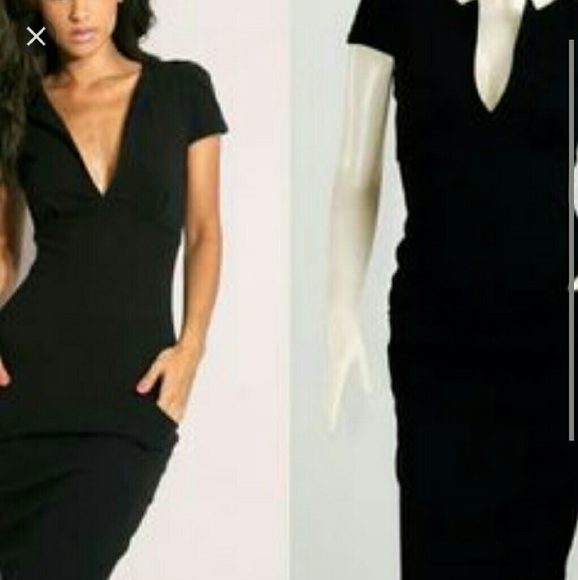 Asos deep V neck bodycon dress. Size 6