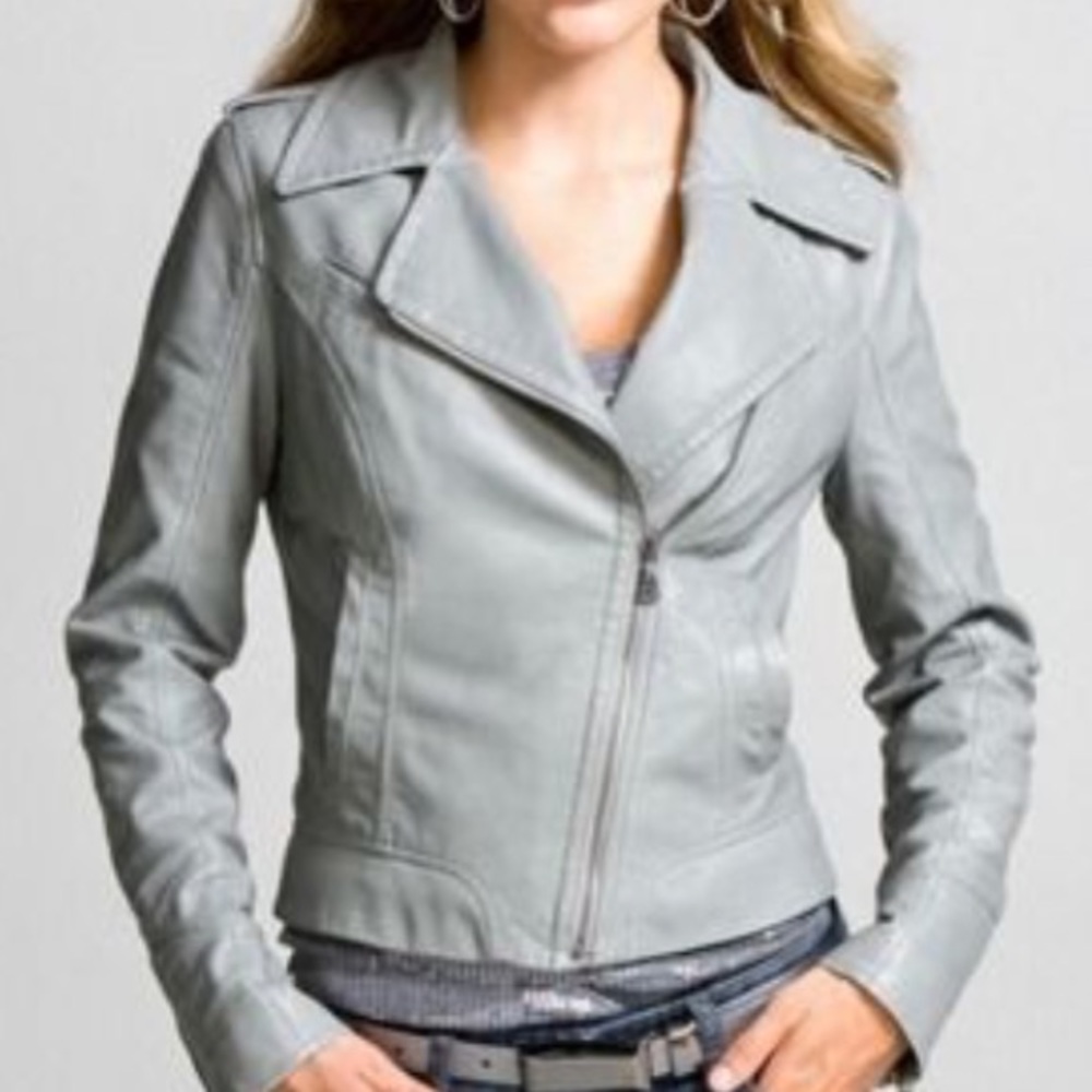 Express Grey Minus the Leather Moto Jacket Small