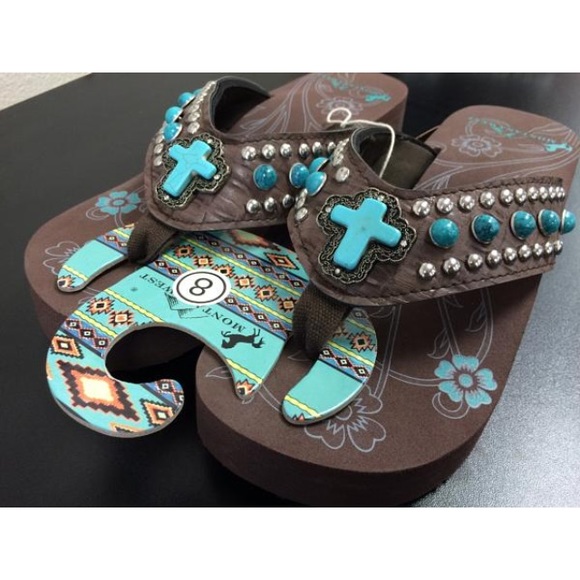 Montana West Turquoise Sandals
