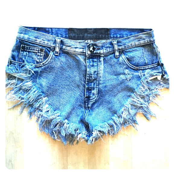 One Teaspoon High Waisted Denim Shorts Size 28