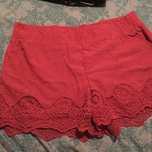 BNWOT crimson red lacy shorts