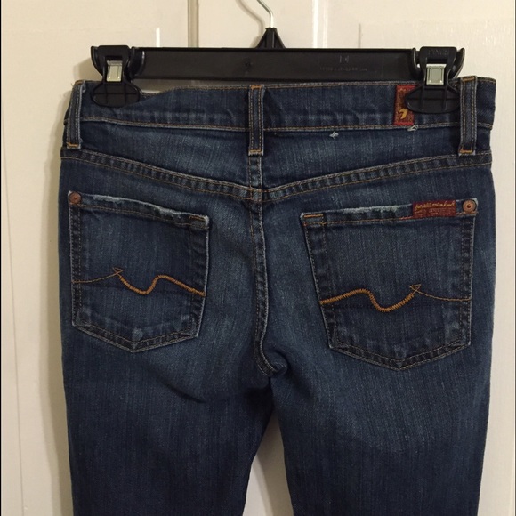 7 for all Mankind distressed skinny jean size 24