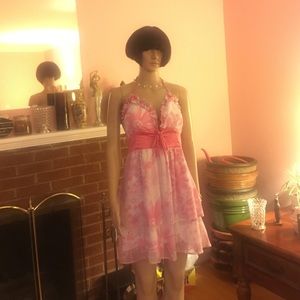 SOLD!!! Pink & White Mini Dress