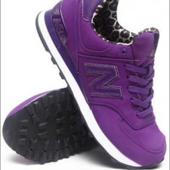 Purple leopard print New Balances