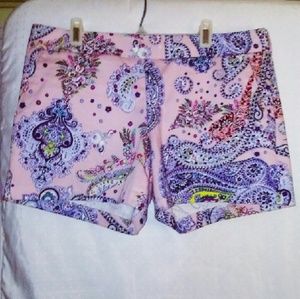 Pink Paisley patterned Express dress shorts.