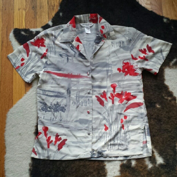 Vintage Watercolor Print Button Down