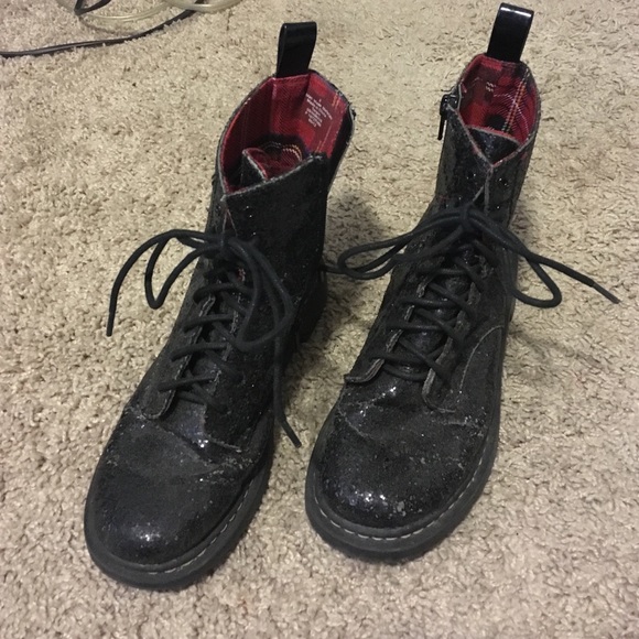 Glittery black boots