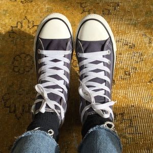Blue hi-top chuck taylors