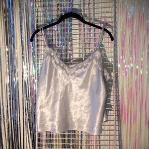 VINTAGE LACEY SATIN LINGERIE/CAMI TOP - L