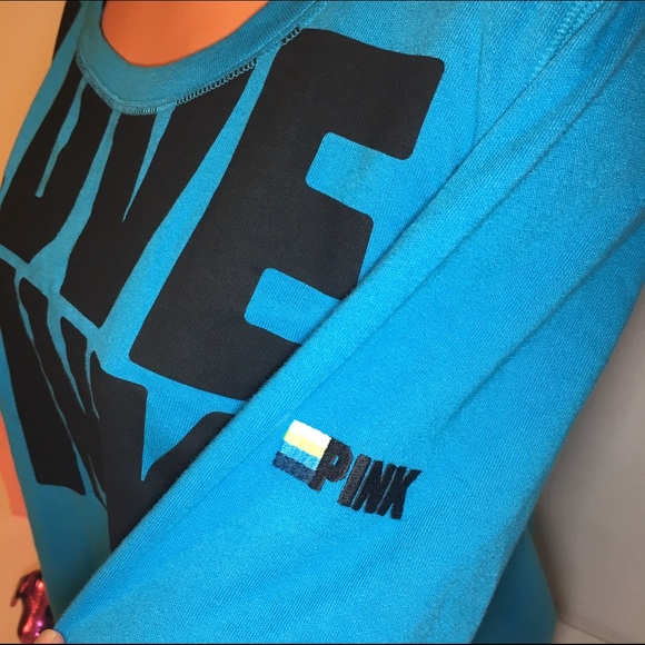 NEW PINK VS LOVE PINK SLOUCHY CREWNECK SWEATSHIRT - Picture 2 of 4