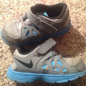 Grey and blue nike