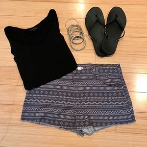 Xhiliration Tribal Print Short Shorts