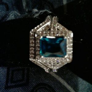 Blue green topaz wedding set