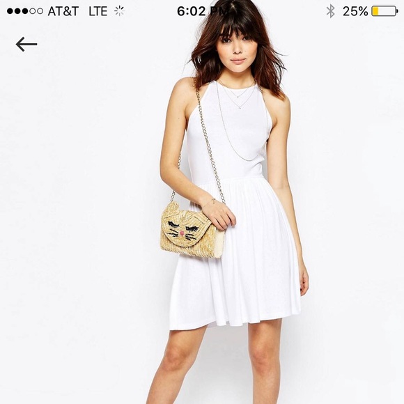 🔆HP!🔆 Asos White Halter empire waist dress